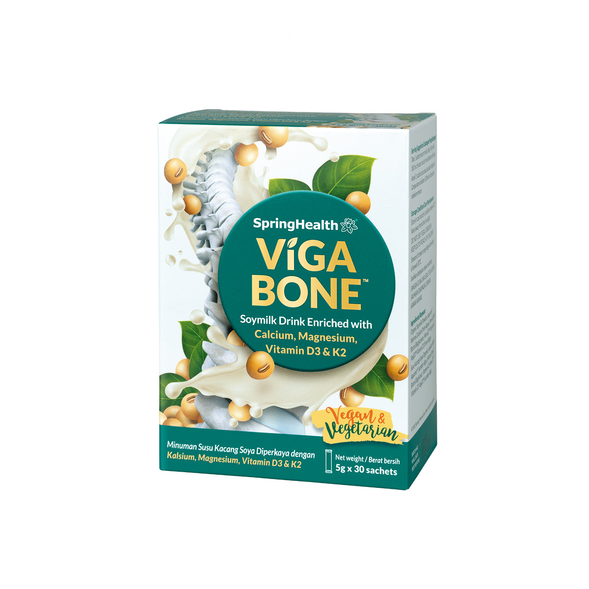 SpringHealth® VigaBobe® SoyMilk Drink Enriched with Vitamin D3, K2, Calcium & Magnesium (30's)