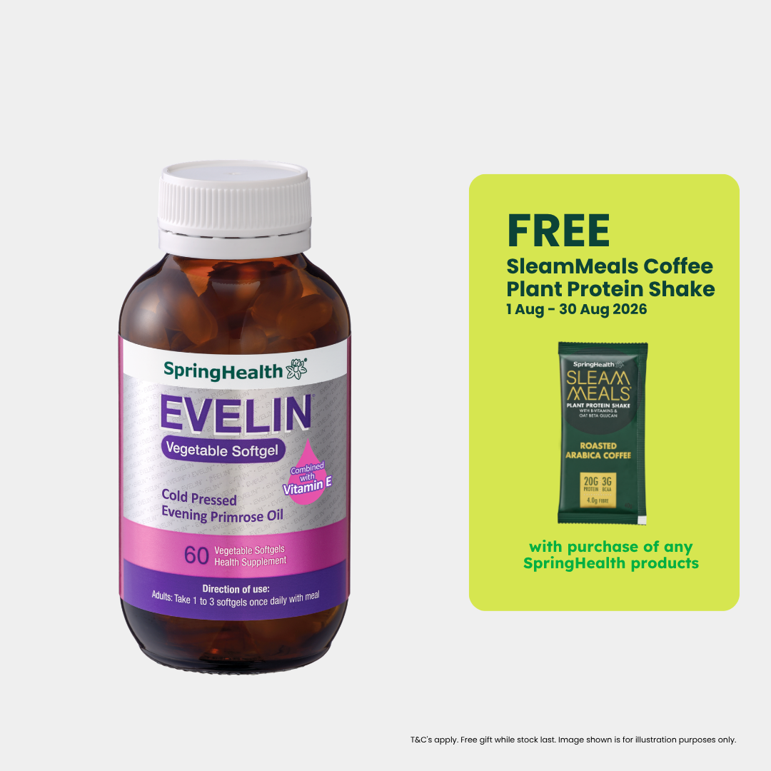 EVELIN® Vegetable Softgel Evening Primrose Oil with Vitamin E (60 Capsules)