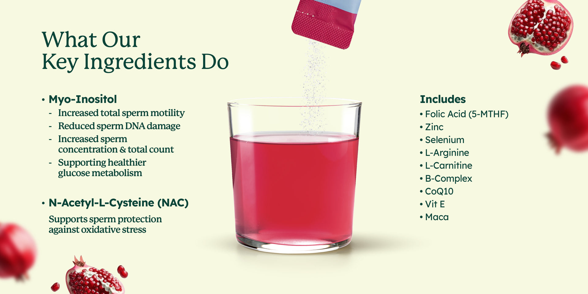 Prepare Men Vital + mixed Pomegranate Juice Drink Zinc + Inositol