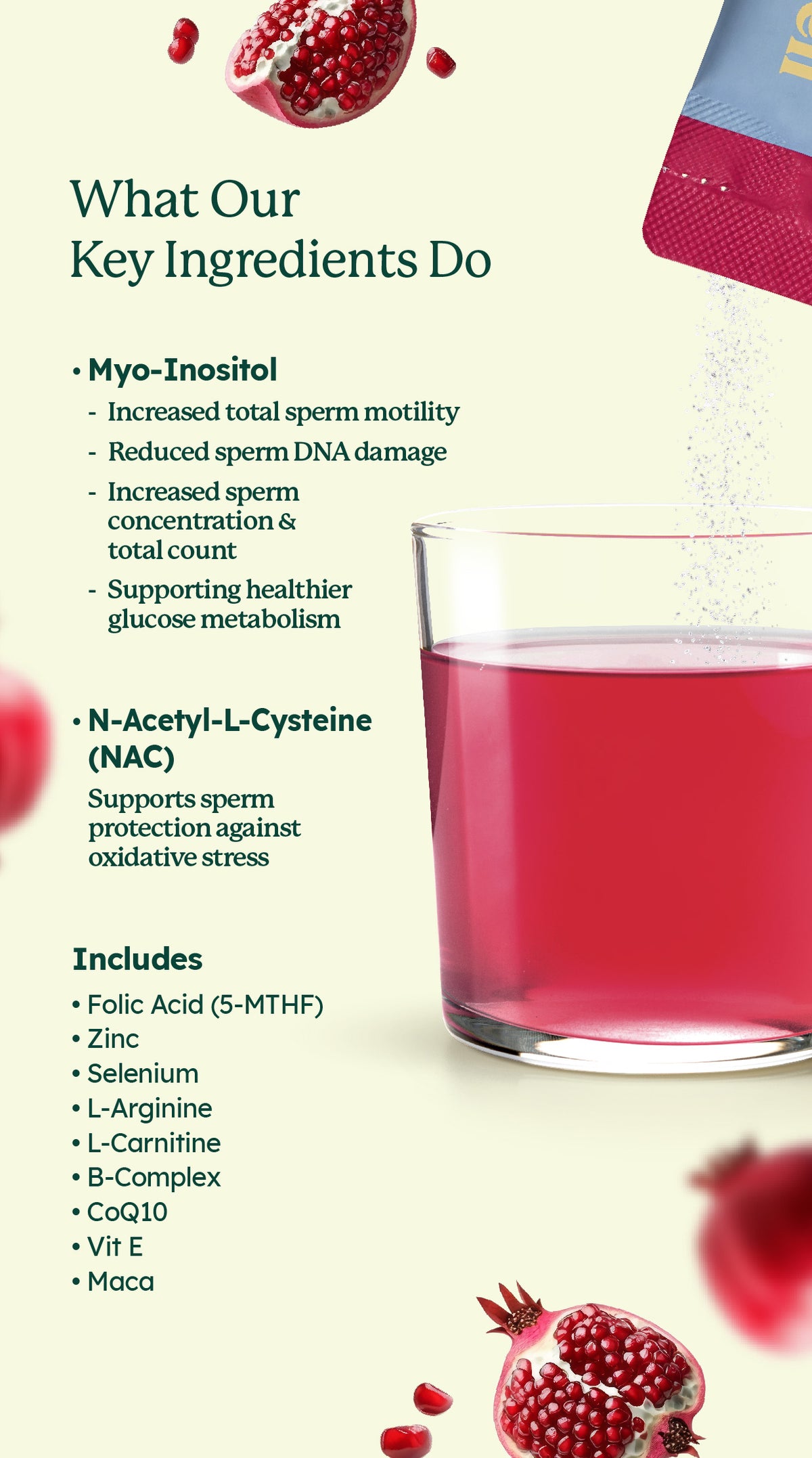 Prepare Men Vital + mixed Pomegranate Juice Drink Zinc + Inositol