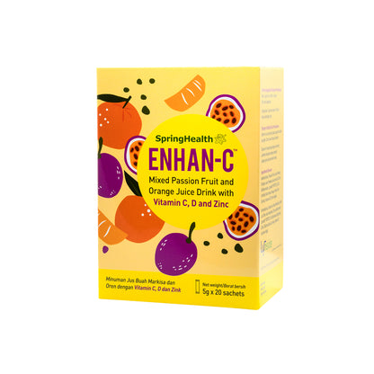 SpringHealth® Enhan-C® Mixed Passion Fruit and Orange Juice Drink with Vitamin C, D and Zinc (20's)