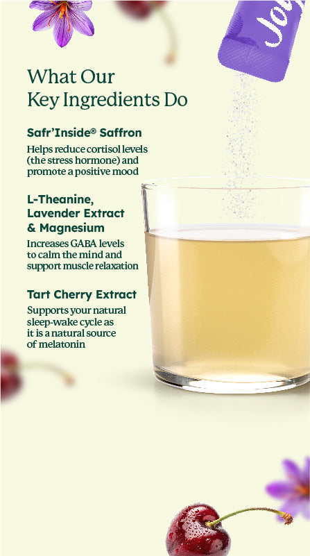 CozyMag Mixed Botanical Peach Drink with Saffron Extract, Lavender Extract, Tart Cherry Extract, Magnesium , L-Theanine
