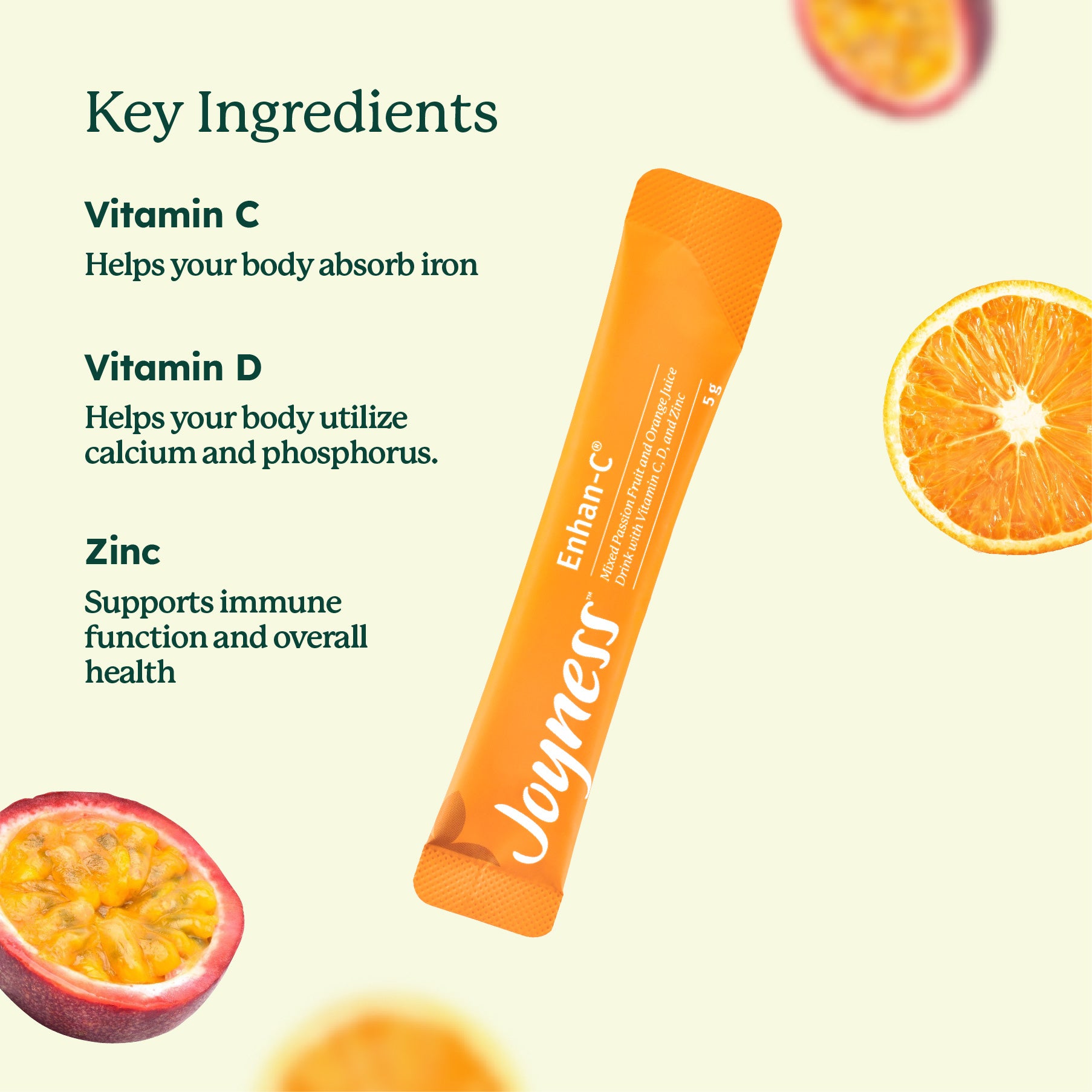 Enhan-C® Mixed Passion Fruit and Orange Juice Drink with Vitamin C, D and Zinc (20's)