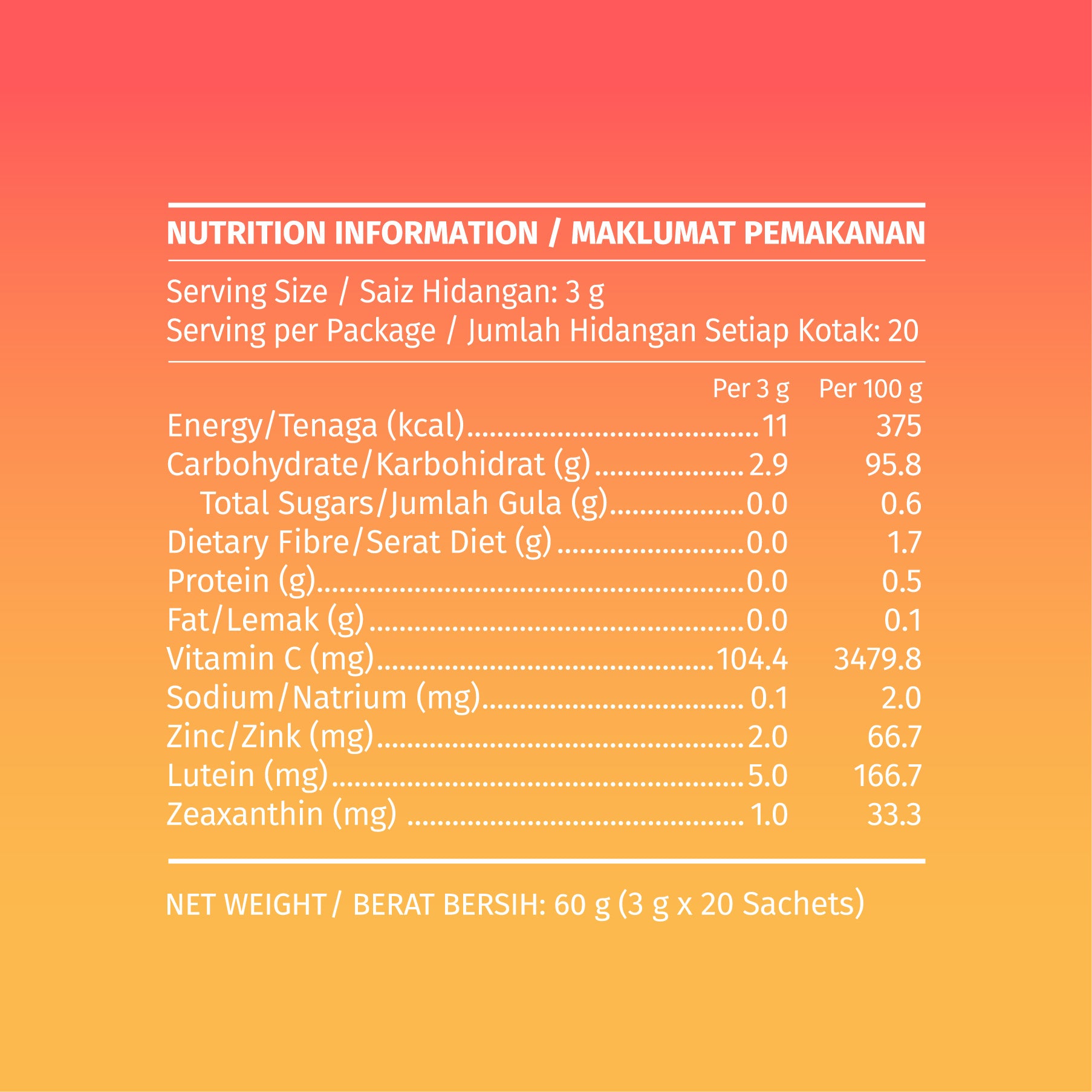 Lutein-C® Plus Mixed Botanical Drink with Acerola & Lutein  (20's)