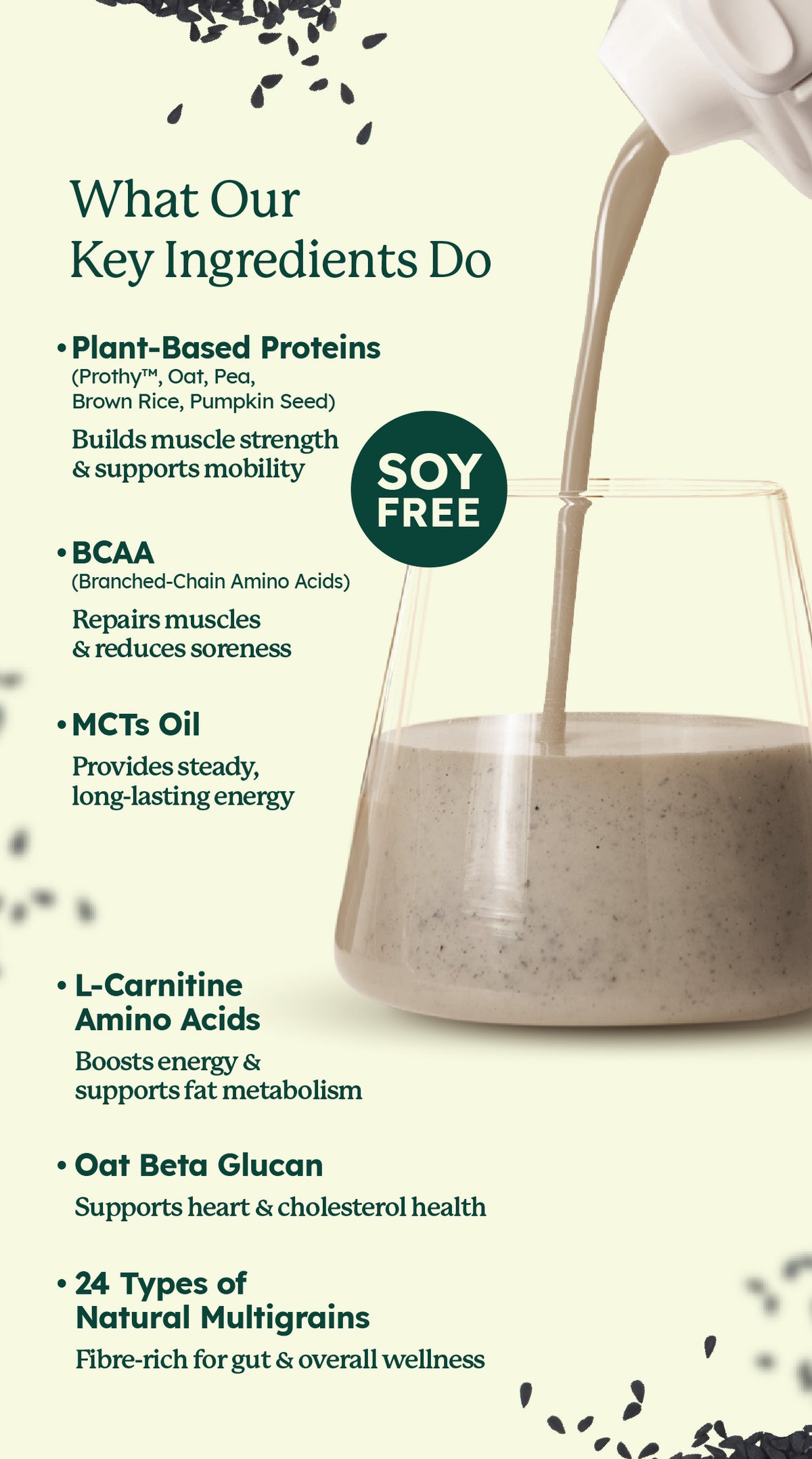 SleamMeals®  Creamy Black Sesame Plant Protein Shake  (15'S)