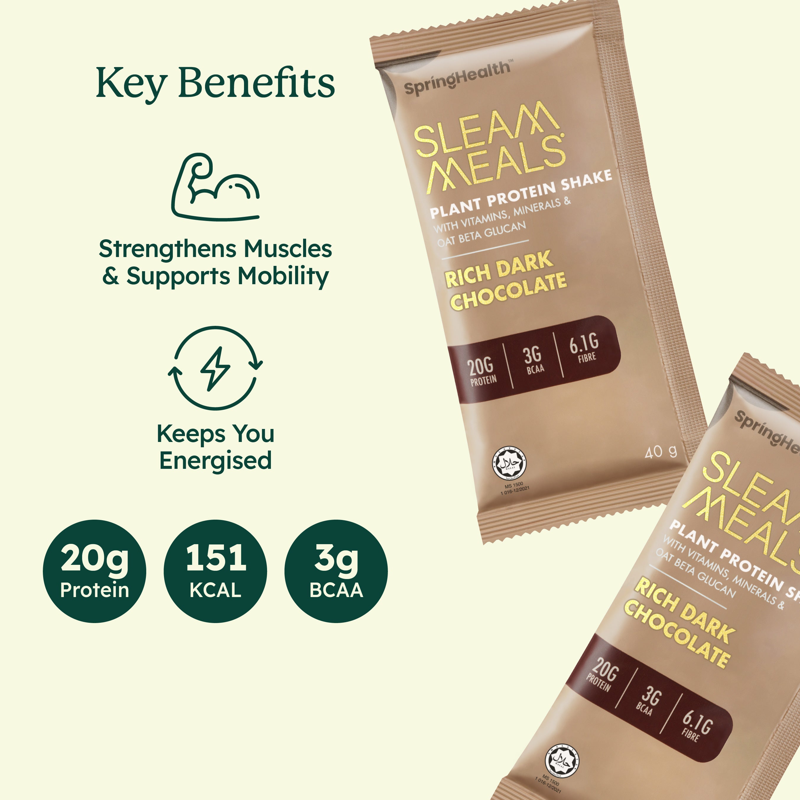 SleamMeals®  Rich Dark Chocolate Plant Protein Shake (15‘S)
