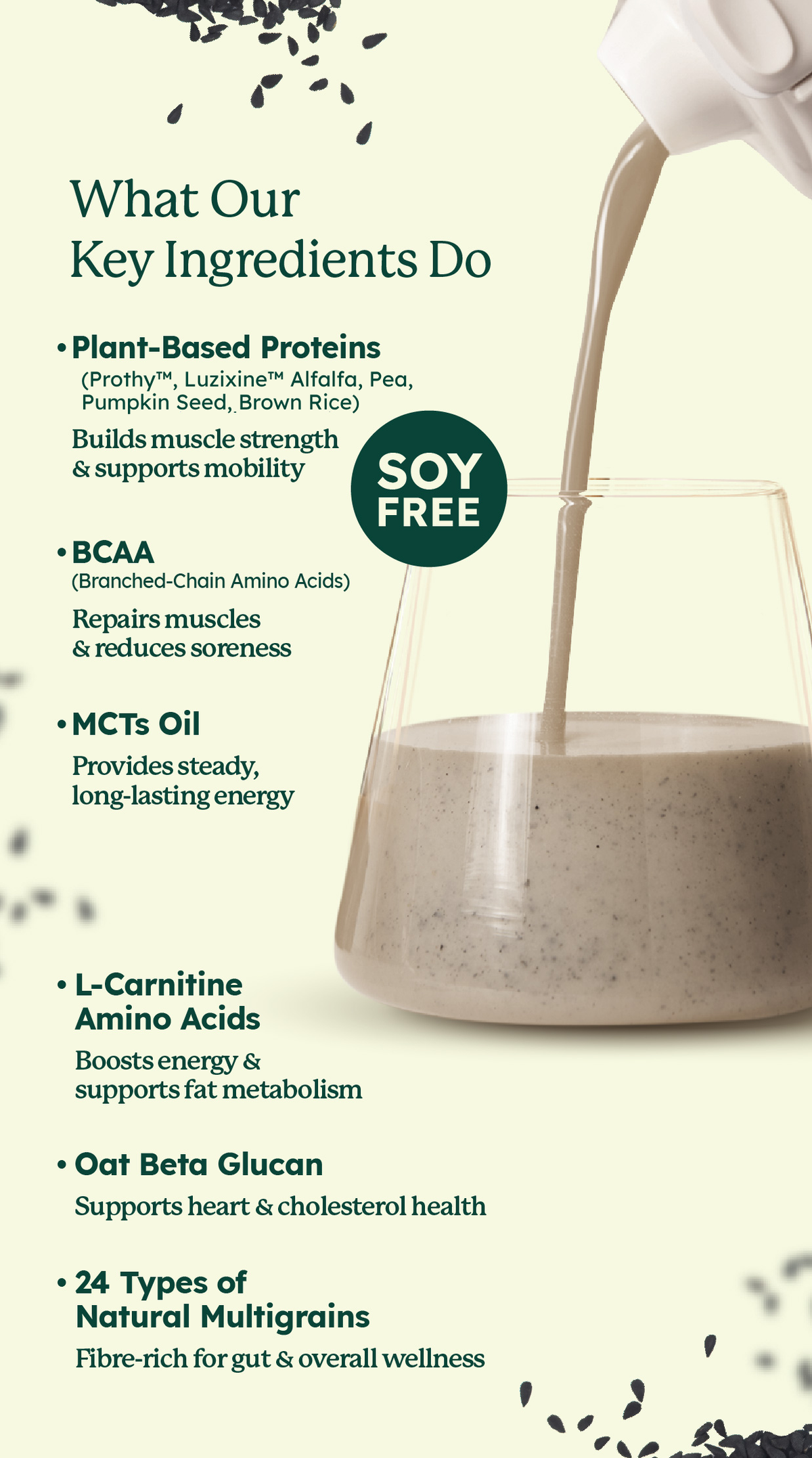 SleamMeals®  Creamy Black Sesame Plant Protein Shake  (15'S)