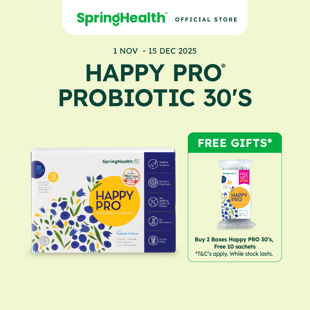 Happy PRO®  Blueberry Drink Mix with 15 Billion CFU Probiotics (30's)