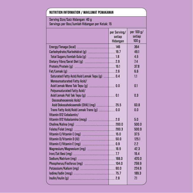 Prenatal Plant Protein Shake with DHA, Vitamins & Minerals (15's)