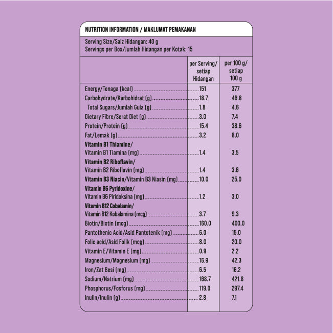 Lactation Plant Protein Shake with B-Vitamins, Fenugreek & Lecithin (15's)