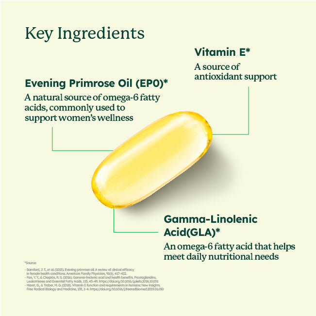 EVELIN® Vegetable Softgel Evening Primrose Oil with Vitamin E (60 Capsules)