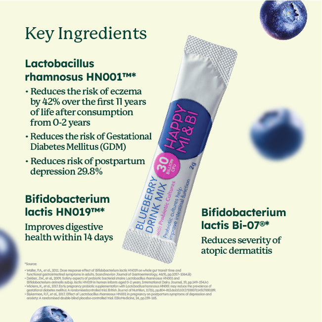 Happy MI&BI® Blueberry Drink Mix with 30 Billion CFU Probiotics (30's)