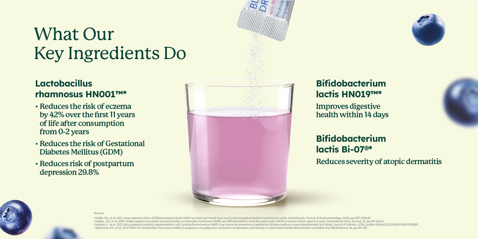 Happy MI&BI® Blueberry Drink Mix with 30 Billion CFU Probiotics (30's)