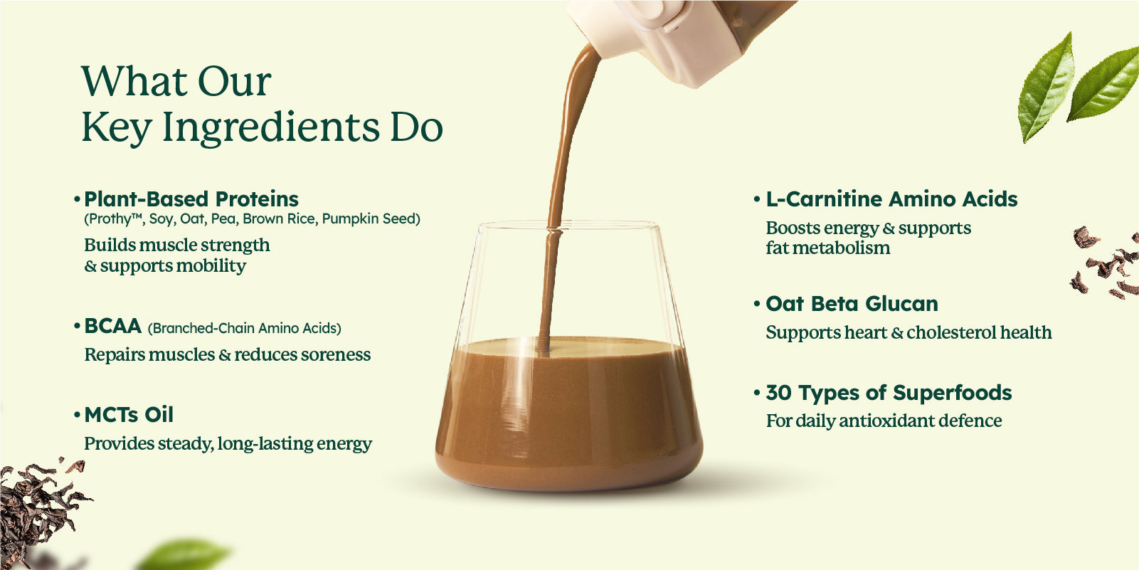 SleamMeals® Creamy Nishio Hojicha Plant Protein Shake (15'S)