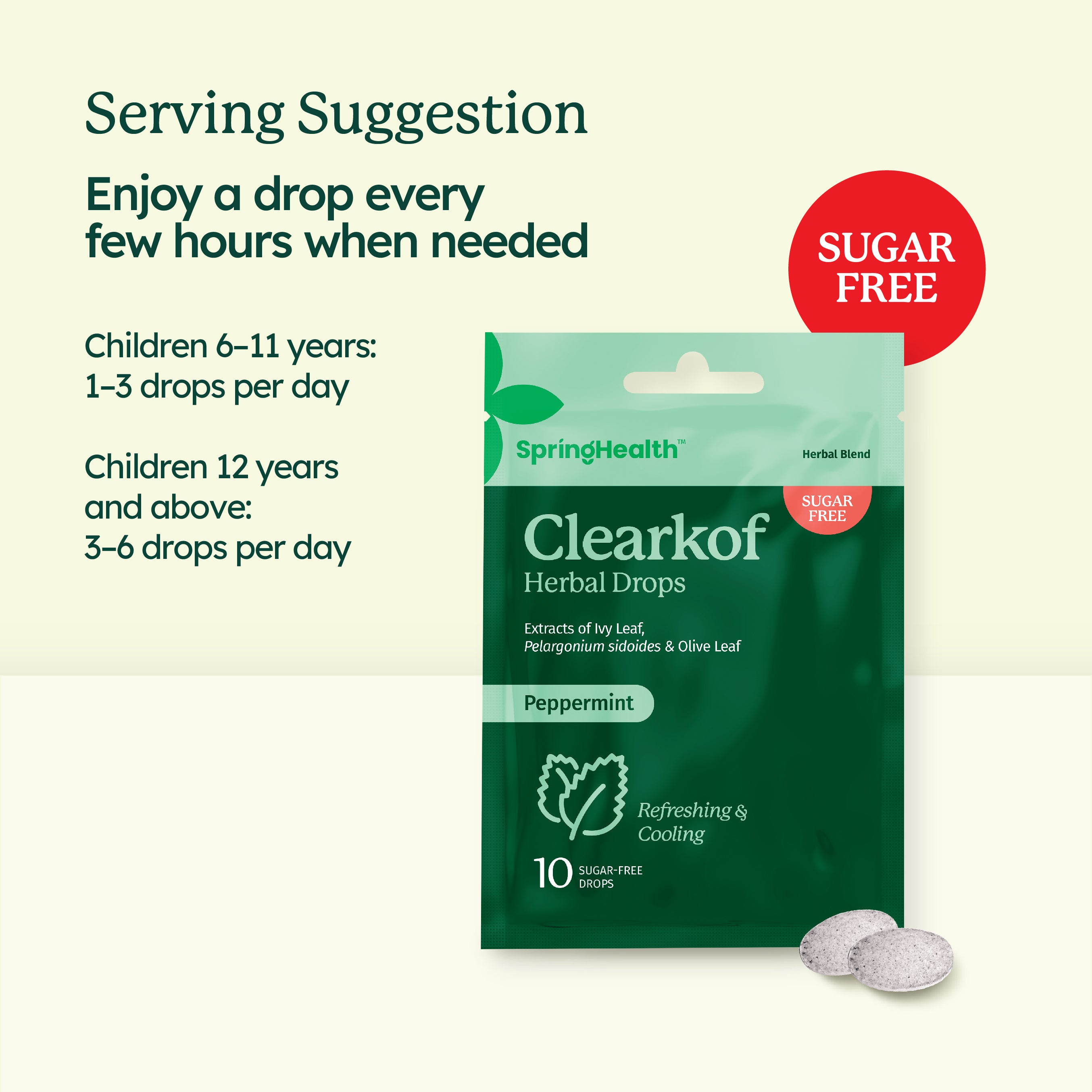Clearkof Herbal Drops - Peppermint Flavour (10's)