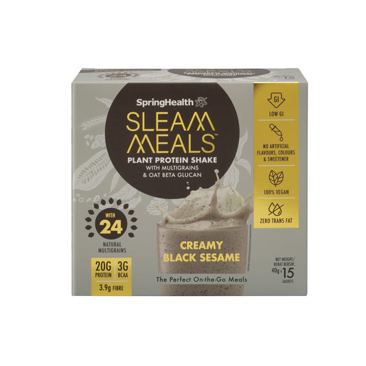 SpringHealth® SleamMeals®  Creamy Black Sesame Plant Protein Shake  (15'S)