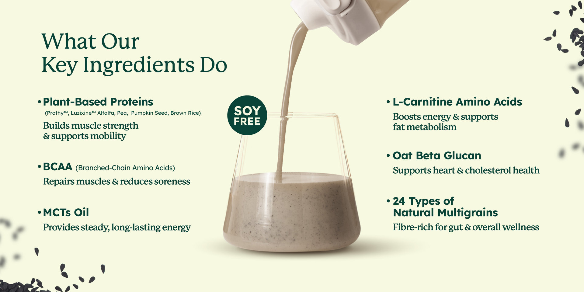 SleamMeals®  Creamy Black Sesame Plant Protein Shake  (15'S)